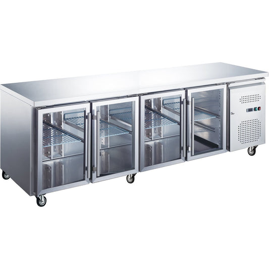 Commercial Refrigerated Counter 4 glass doors Depth 700mm